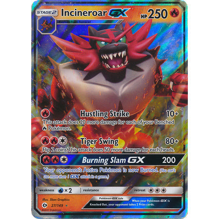 Incineroar GX - 27/149 - Ultra Rare - PokeGal.no