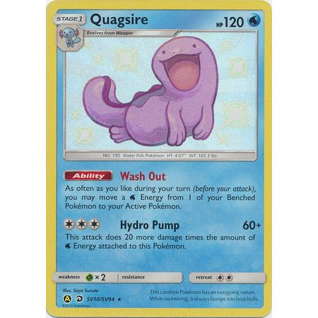 Forhåndsvisning av søkemotoroppføringer Pokemon Hidden Fates Quagsire - SV10/SV94 - Shiny Rare - PokeGal.no