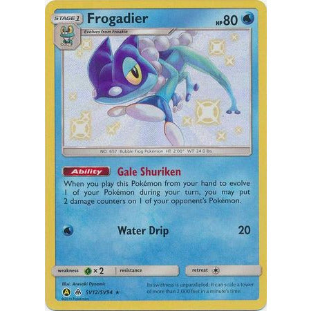 Pokemon Hidden Fates Frogadier - SV12/SV94 - Shiny Rare - PokeGal.no