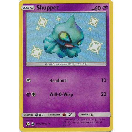 Pokemon Hidden Fates Single Shuppet - SV16/SV94 - Shiny Rare- PokeGal.no