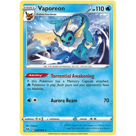 Vaporeon - 030/185 - Rare