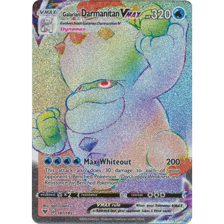 Pokemon Kort Singles Vivid Voltage Galarian Darmanitan VMAX - 187/185 - Hyper Rare - PokeGal.no