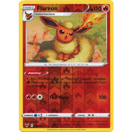 Flareon - 026/185 - Rare Reverse Holo