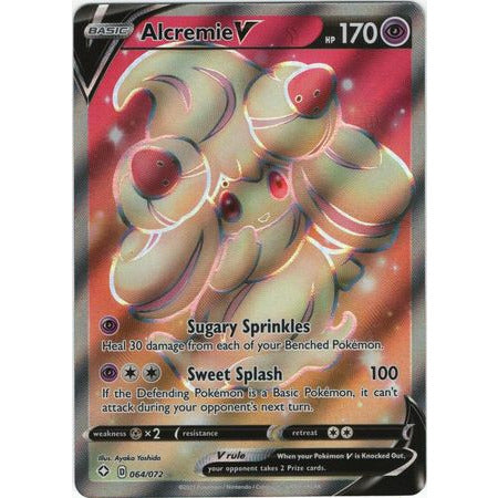 Pokemonkort Shining Fates Alcremie V - 64/72 - Full Art Ultra Rare - PokeGal.no
