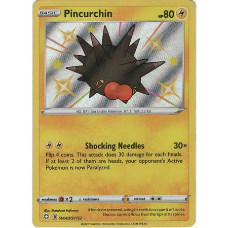 Pokemonkort Shining Fates Pincurchin - SV43/SV122 - Shiny Rare - PokeGal.no