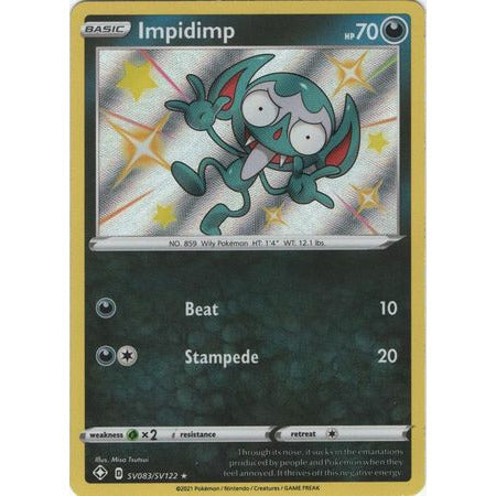 Pokemonkort Shining Fates Impidimp - SV83/SV122 - Shiny Rare - PokeGal.no