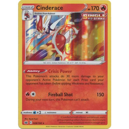 Pokemon Cinderace - 28/198 - Holo Rare