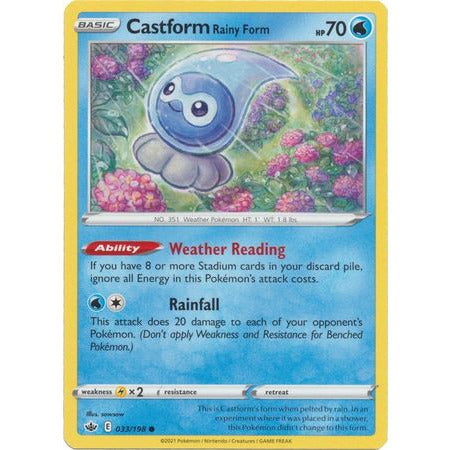 Pokemon Castform Rainy Form - 33/198 - Common