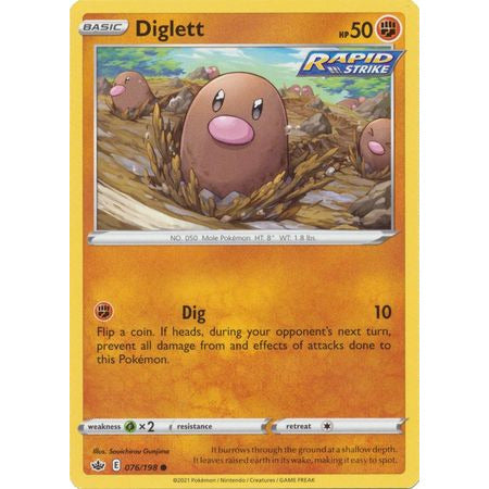 Pokemon Diglett - 76/198 - Common