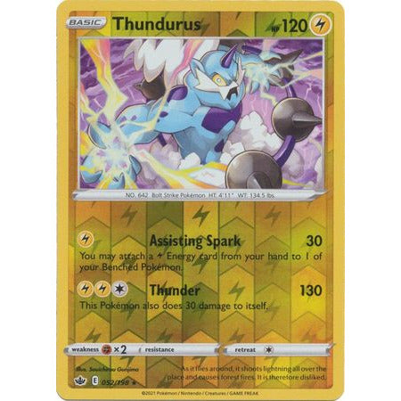 Pokemon Thundurus - 52/198 - Holo Rare Reverse Holo