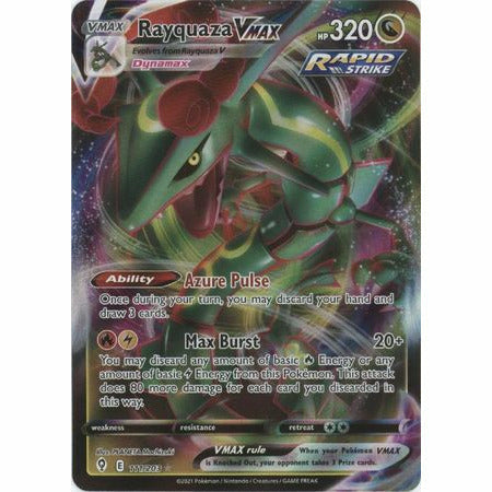 Pokemon Kort Evolving Skies Singles 111/203 RAYQUAZA VMAX - PokeGal.no