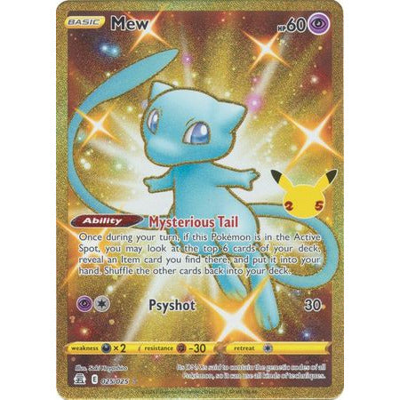 Pokemon 25th Celebration Shiny Gold Mew
