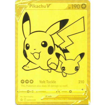 Pokemon 25th Celebration Gold pikachu promo ultra premium collection