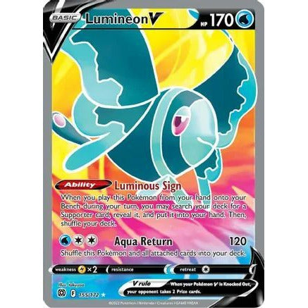 Pokemon Brilliant Stars Singles Lumineon V - 155/172 - Full Art Ultra Rare - PokeGal.no