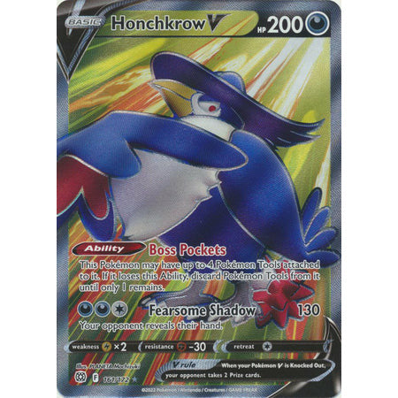Pokemon Brilliant Stars Singles Honchkrow V - 161/172 - Full Art Ultra Rare - PokeGal.no