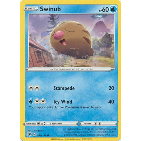 Swinub - 031/189 - Common Sword & Shield: Astral Radiance Single Card