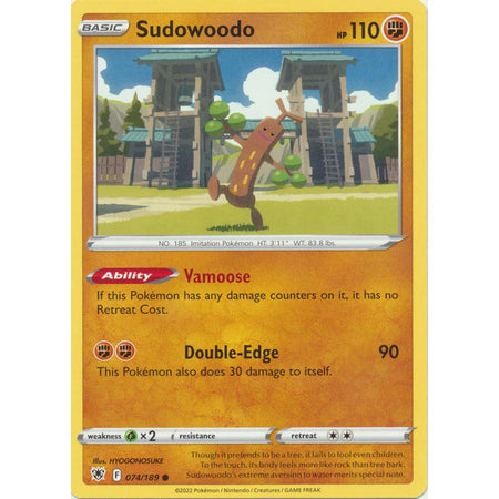 Sudowoodo - 074 /189 - Common Sword & Shield: Astral Radiance Single Card