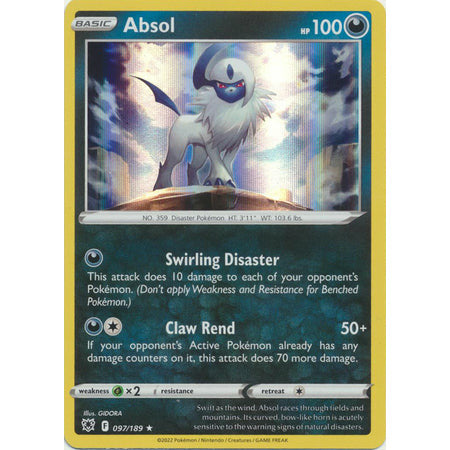 Absol - 097/189 - Holo Rare Sword & Shield: Astral Radiance Single Card