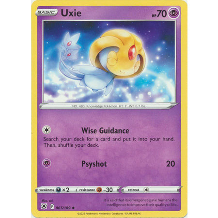Uxie - 065/189 - Uncommono Sword & Shield: Astral Radiance Single Card