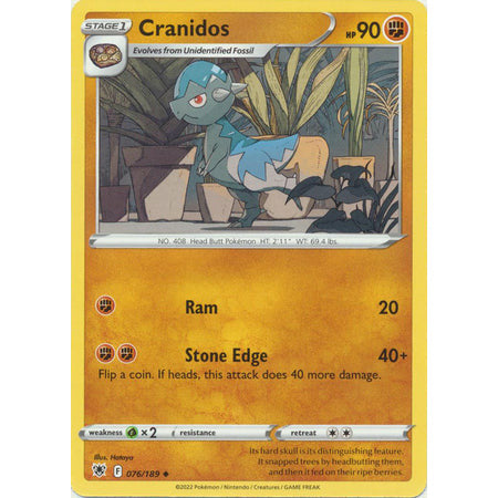Cranidos - 076/189 - Uncommon Sword & Shield: Astral Radiance Single Card