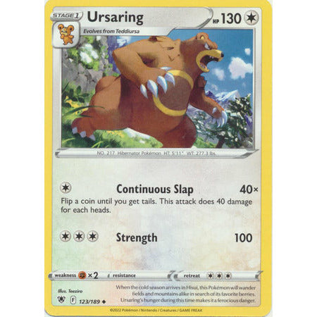 Ursaring - 123/189 - Uncommon Sword & Shield: Astral Radiance Single Card  Pokemon Kort og andre samlekort Pokegal.no