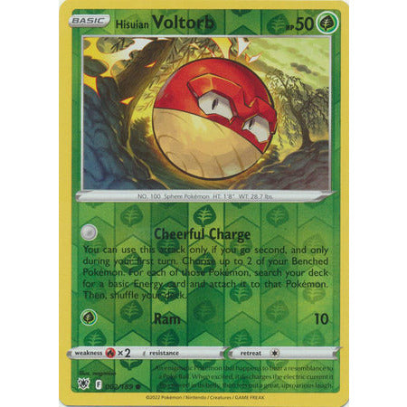 Hisuian Voltorb - 002/189 - Common Reverse Holo Sword & Shield: Astral Radiance Single Card