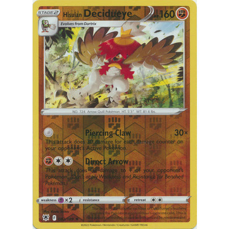 Hisuian Decidueye - 082/189 - Holo Rare Reverse Holo Sword & Shield: Astral Radiance Single Card