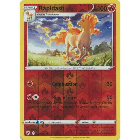 Rapidash - 022/189 - Rare Reverse Holo Sword & Shield: Astral Radiance Single Card