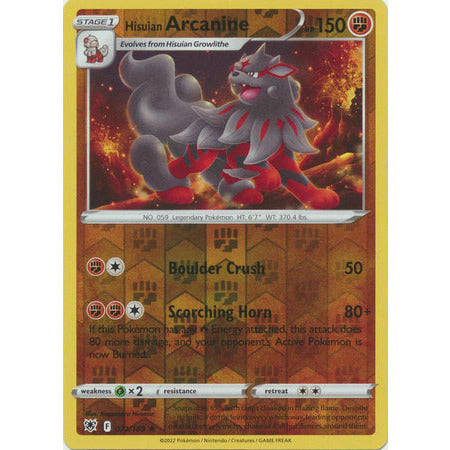 Hisuian Arcanine - 071/189 - Rare Reverse Holo