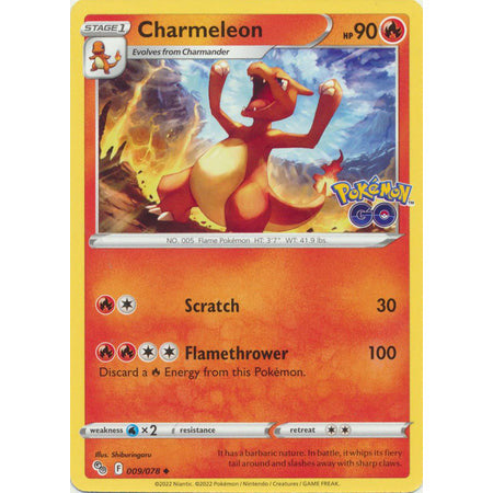Pokemon Kort - Pokemon Go singles Charmeleon - 009/078 - Uncommon  - PokeGal.no