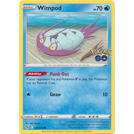 Pokemon Kort - Pokemon Go singles Wimpod - 025/078 - Common  - PokeGal.no