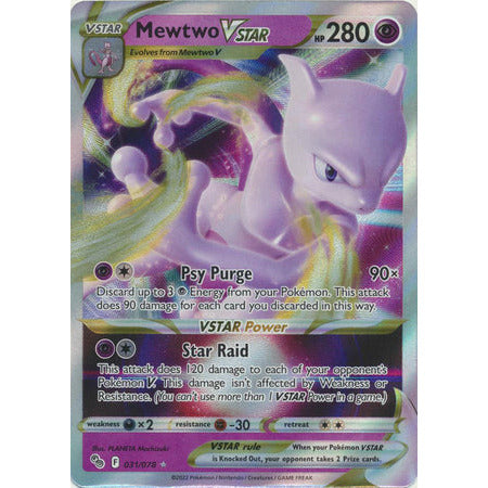 Pokemon Kort - Pokemon Go singles Mewtwo VSTAR - 031/078 - Ultra Rare  - PokeGal.no