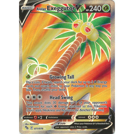 Pokemon Kort - Pokemon Go singles Alolan Exeggutor V - 071/078 - Full Art Ultra Rare  - PokeGal.no