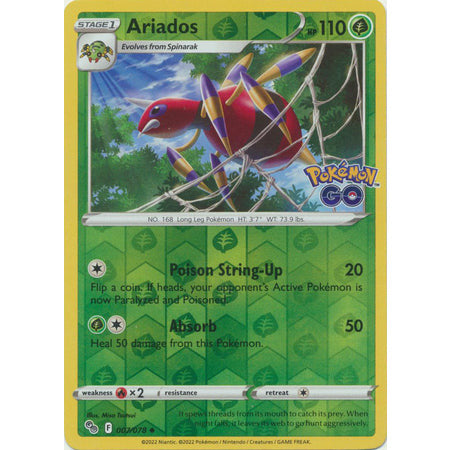 Pokemon Kort - Pokemon Go singles Ditto-Ariados - 007/078 - Uncommon Reverse Holo  - PokeGal.no