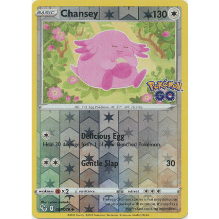 Pokemon Kort - Pokemon Go singles Chansey - 051/078 - Uncommon Reverse Holo  - PokeGal.no
