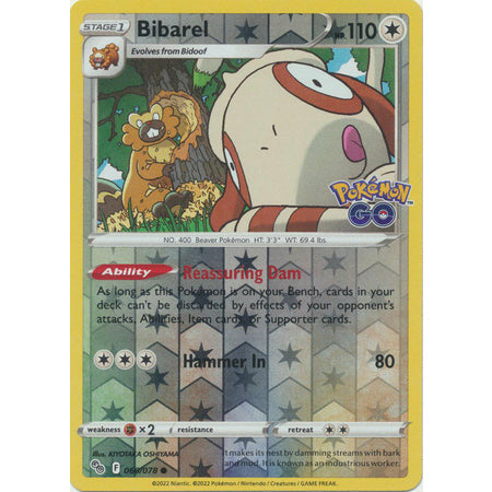 Pokemon Kort - Pokemon Go singles Bibarel - 060/078 - Common Reverse Holo  - PokeGal.no