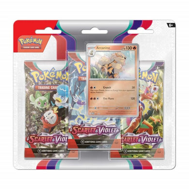 Pokemon Scarlet & Violet 3pk Blister Arcanine - PokeGal.no
