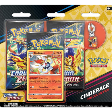 Pokemon Crown Zenith Pin Blister -  Cinderace- PokeGal.no