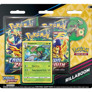 Pokemon Crown Zenith Pin Blister -  Rillaboom - PokeGal.no