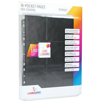 Gamegenic 18-Pocket Pages: Sideloading - Black (10) GGS30001ML