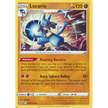 Pokemon Brilliant Stars Lucario - 079/172 - Rare Theme Deck Exclusive - Ultra Rare- PokeGal.no